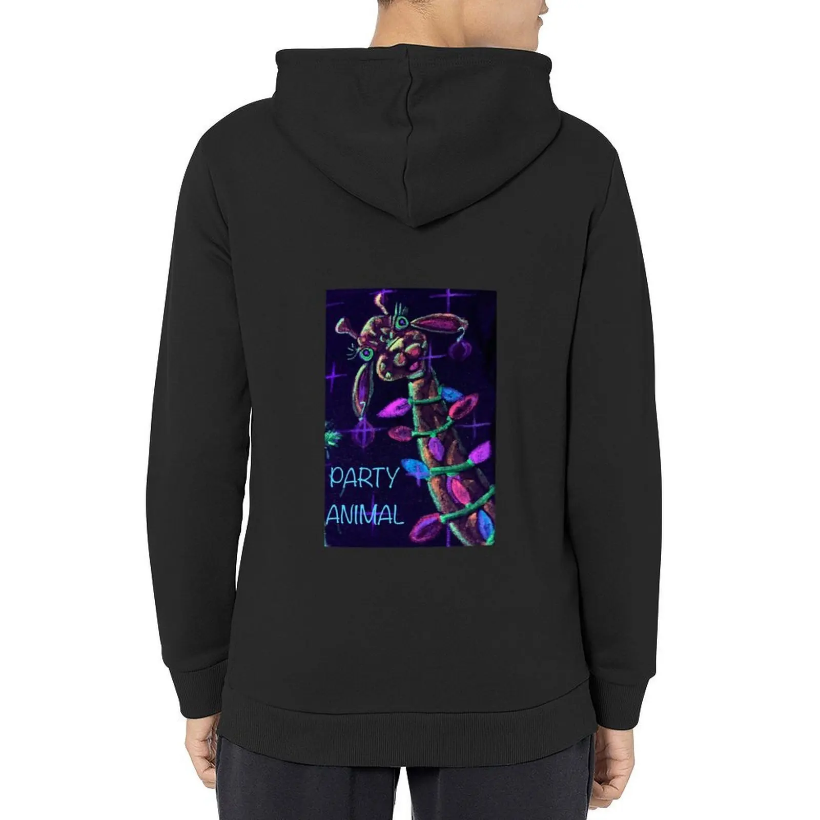 

PARTY ANIMAL Christmas Giraffe Blacklight Style Hoodie fashion men autumn new products men clothing men's hoodie sweatshirt
