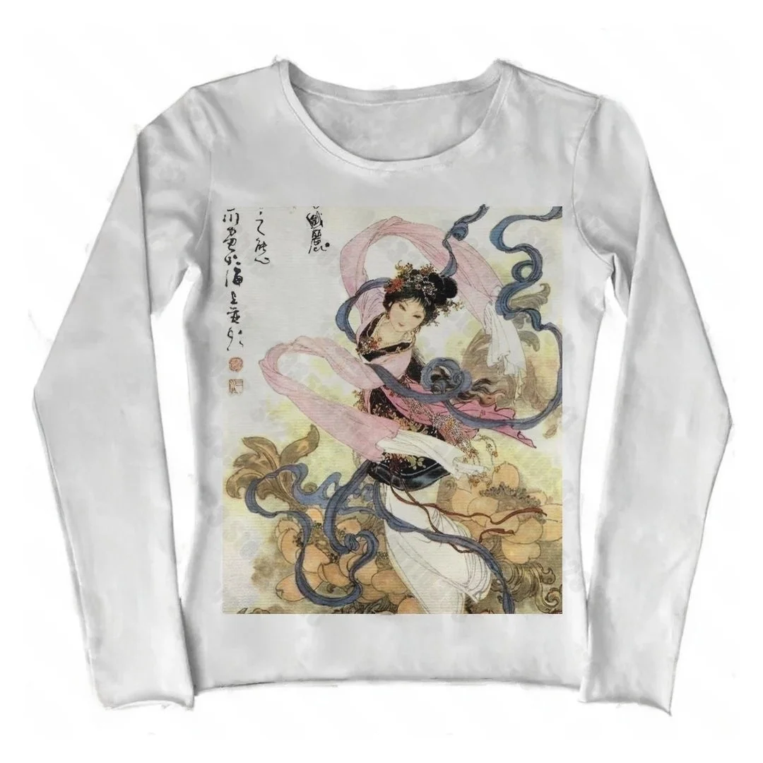 

Женская толстовка Harajuku Tray Fit Longsve Tees Aesthetic Y2K с буквенным принтом, весна 2026, удобная, из смесового хлопка