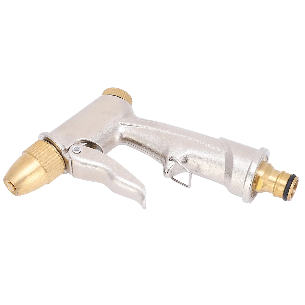 Car Washing Water Gun Pure Brass All Metal Aluminum Alloy Silver Model High Pressure 10-15m Spraying Distance Shower Direct
