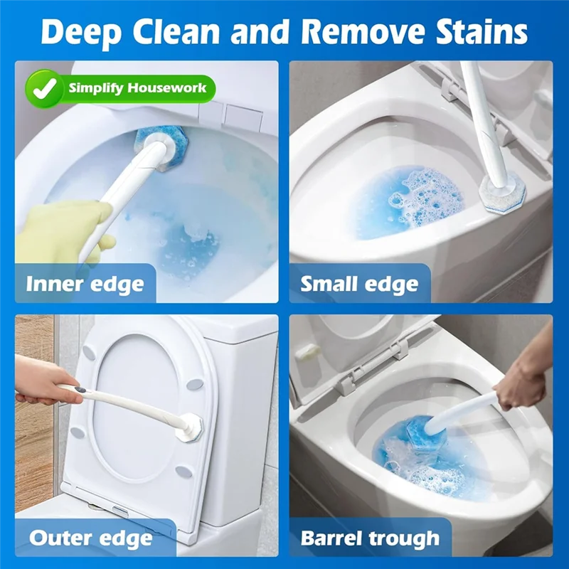 

CYCLI-50PCS Toilet Wand Refill Disposable Wand Heads Compatible With All Toilet Wand Refills, Disposable Toilet Brush