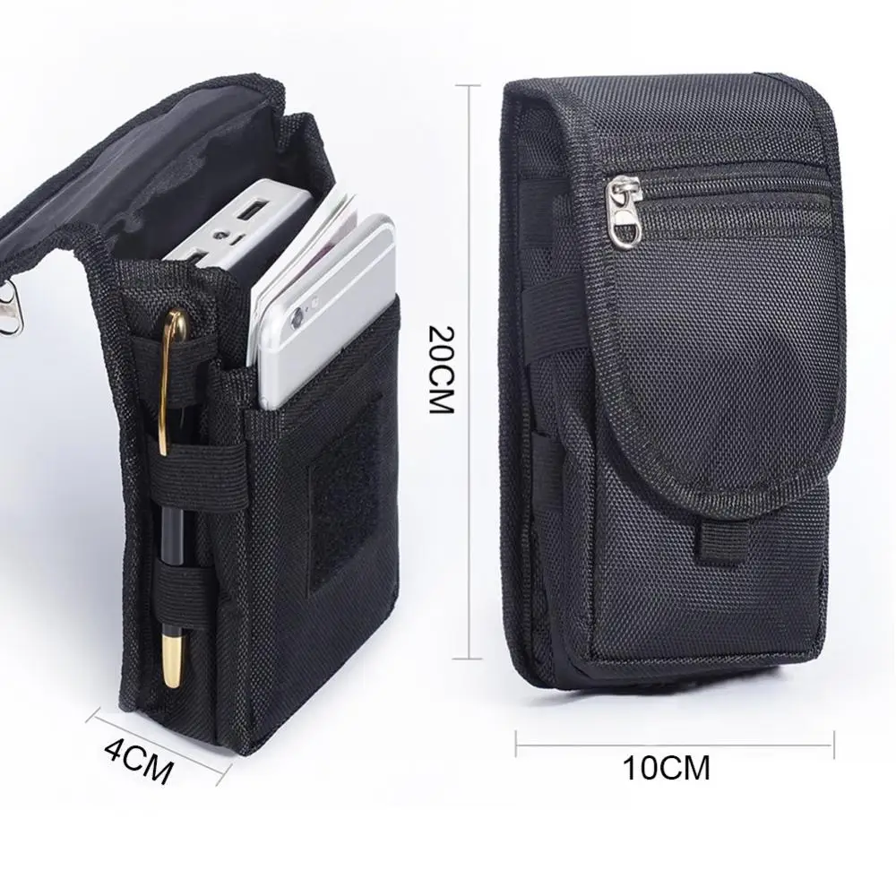 Cell Phone Pouch Holster Unisex Multi Pockets Phone Holder Belt Waist Bag Fanny Pack with Neck Strap