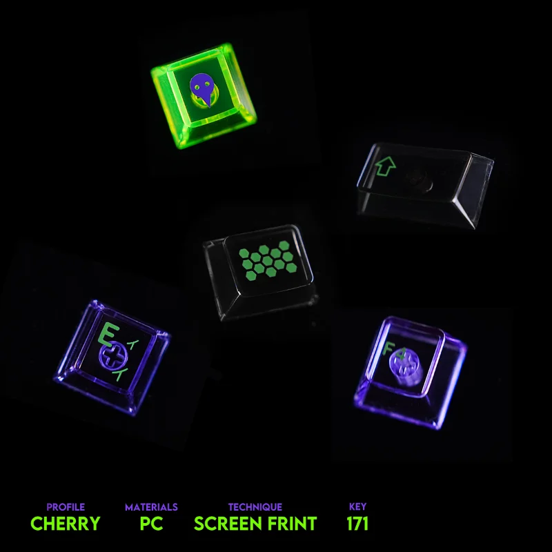 Imagem -05 - Mecha Keycap Eva No.1 Keycap pc Penetração Completa Conjunto Completo 171 Chave Alta Penetração Desgaste Cherry Profile Key Cap
