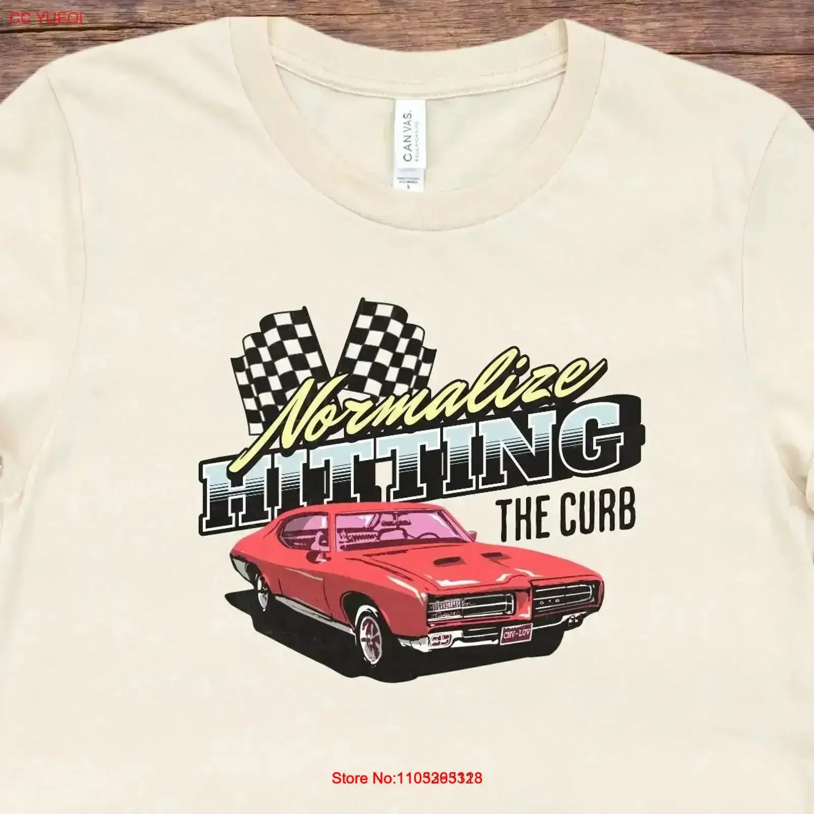 Normalize hitting the curb shirt Hit muscle car T Hot girls curbs ironic meme tee vintage Washed Soft Versatile graphic fashion