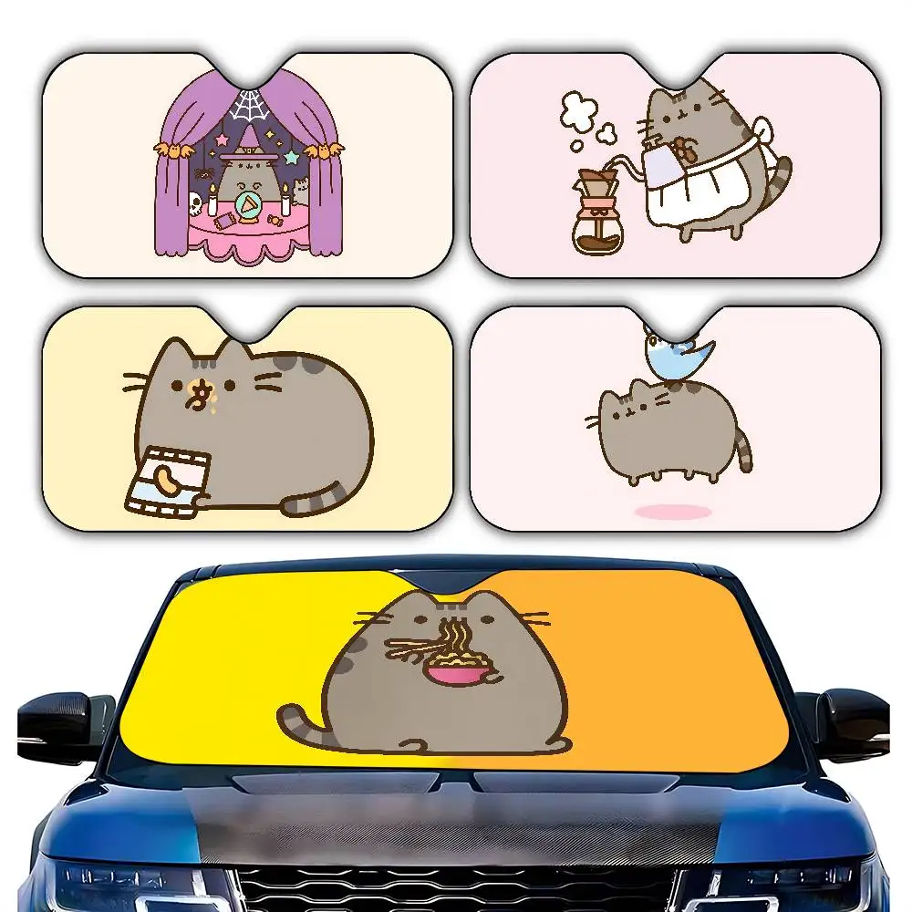 

Cartoon P-Pusheen Car SunShade Car Lightweight Windshield Universal Fit Folding Sun Shield Visor Covers