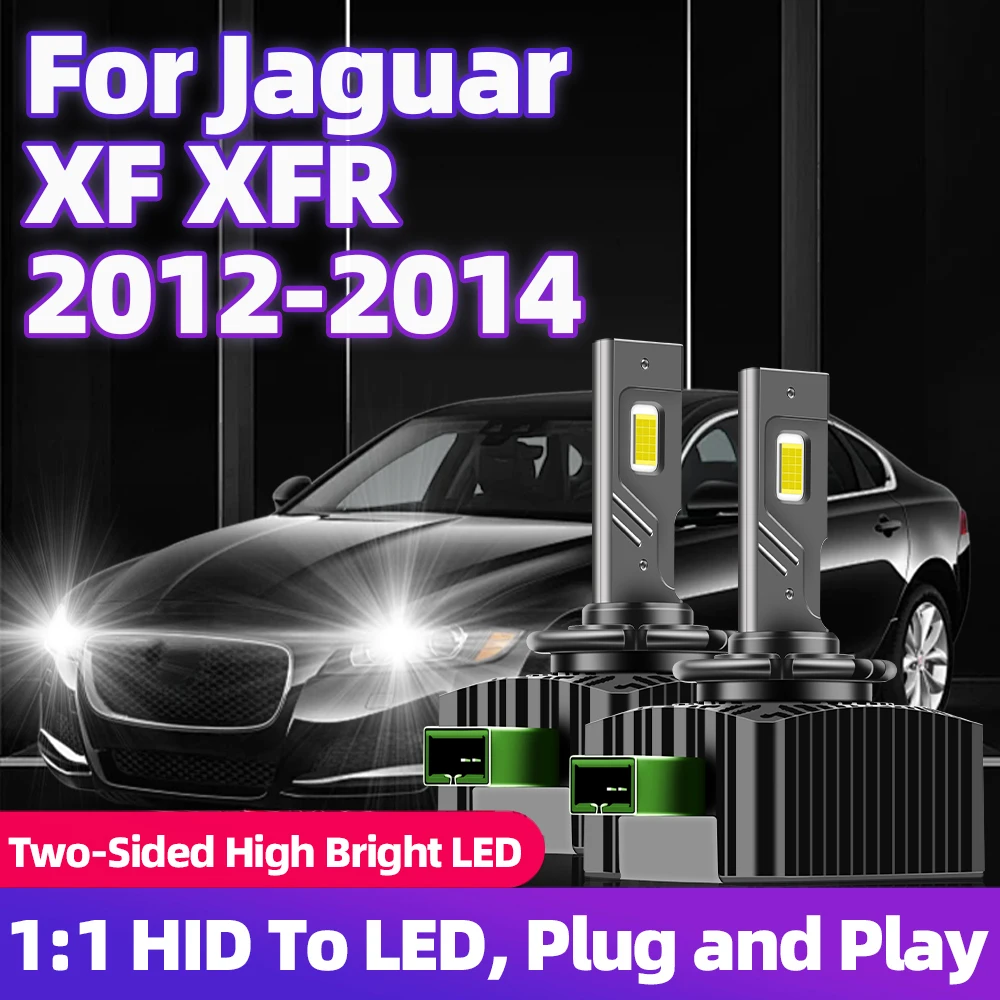 For Jaguar XF XFR 2012 2013 2014 Car LED Headlight Canbus D3S 110W Lamp Turbo Two-Sided CSP Chip 30000LM Plug&Play 6000K 1:1 HID