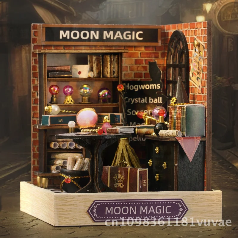 DIY Zhiqu House - Happy One Pavilion Moon Magic Dessert Time & Afternoon Tea Rotary Food Building Set for Adults Wooden Model