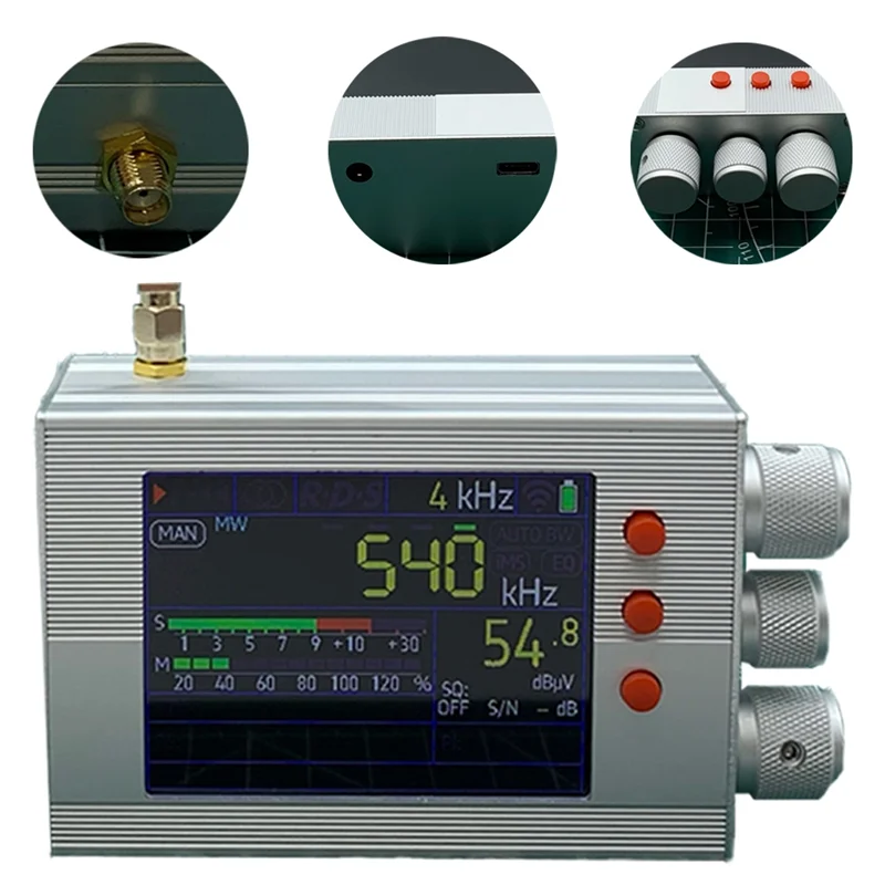 Rádio elegante de todas as bandas TEF6686 3.2 Polegadas LCD Receptor de ondas curtas portátil LW/MW/SW/FM/AM Alto-falante embutido com antena