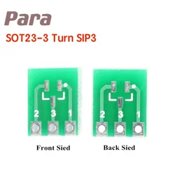 Adaptador de placa PCB sot3 de doble cara, 10/20/50 piezas, SOT23, SIP3, SMD, giro a DIP SIP IC, convertidor SOT, Kit de bricolaje