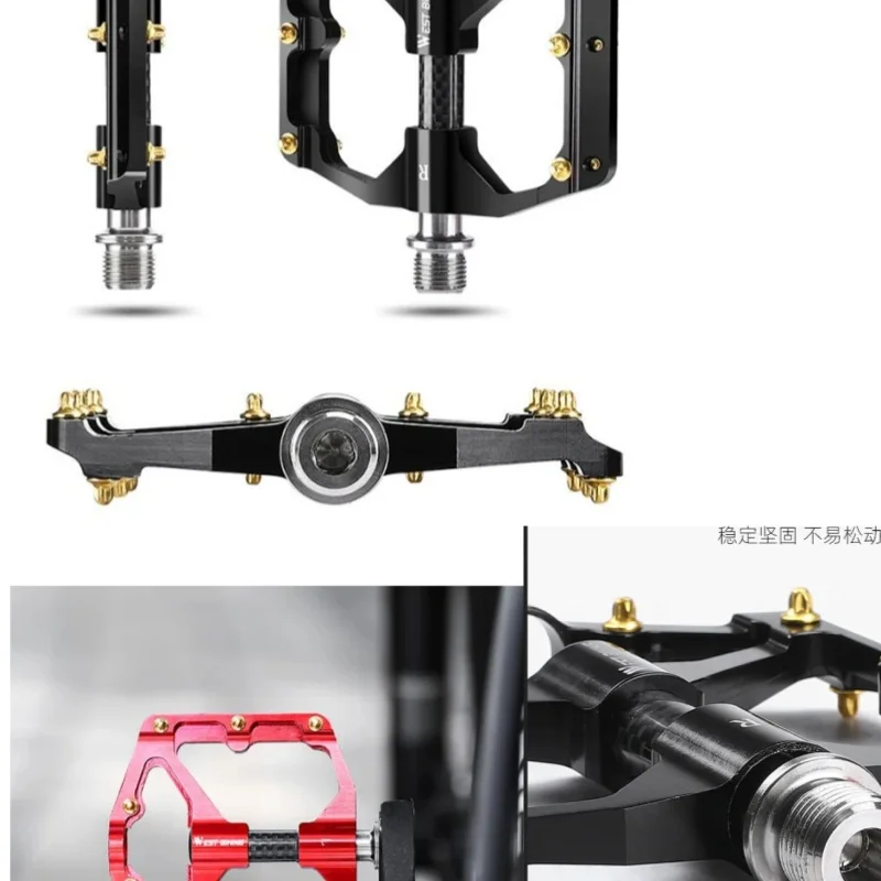 Alloy Material G607 Bicycle Pedal 3 Perrin Carbon Fiber Shaft Sleeve Riding Pedal Polishing Surface