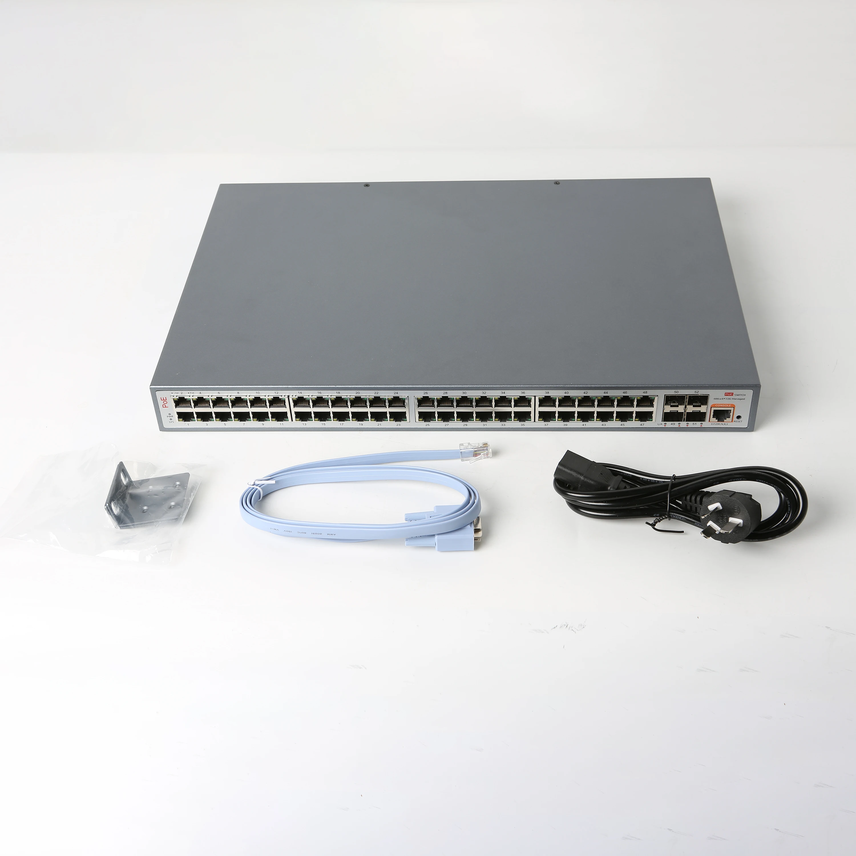 

48-портовый коммутатор PoE L3 48+4 коммутатора POE 48*1000M портов RJ45 и коммутатор PoE 4*10G SFP+
