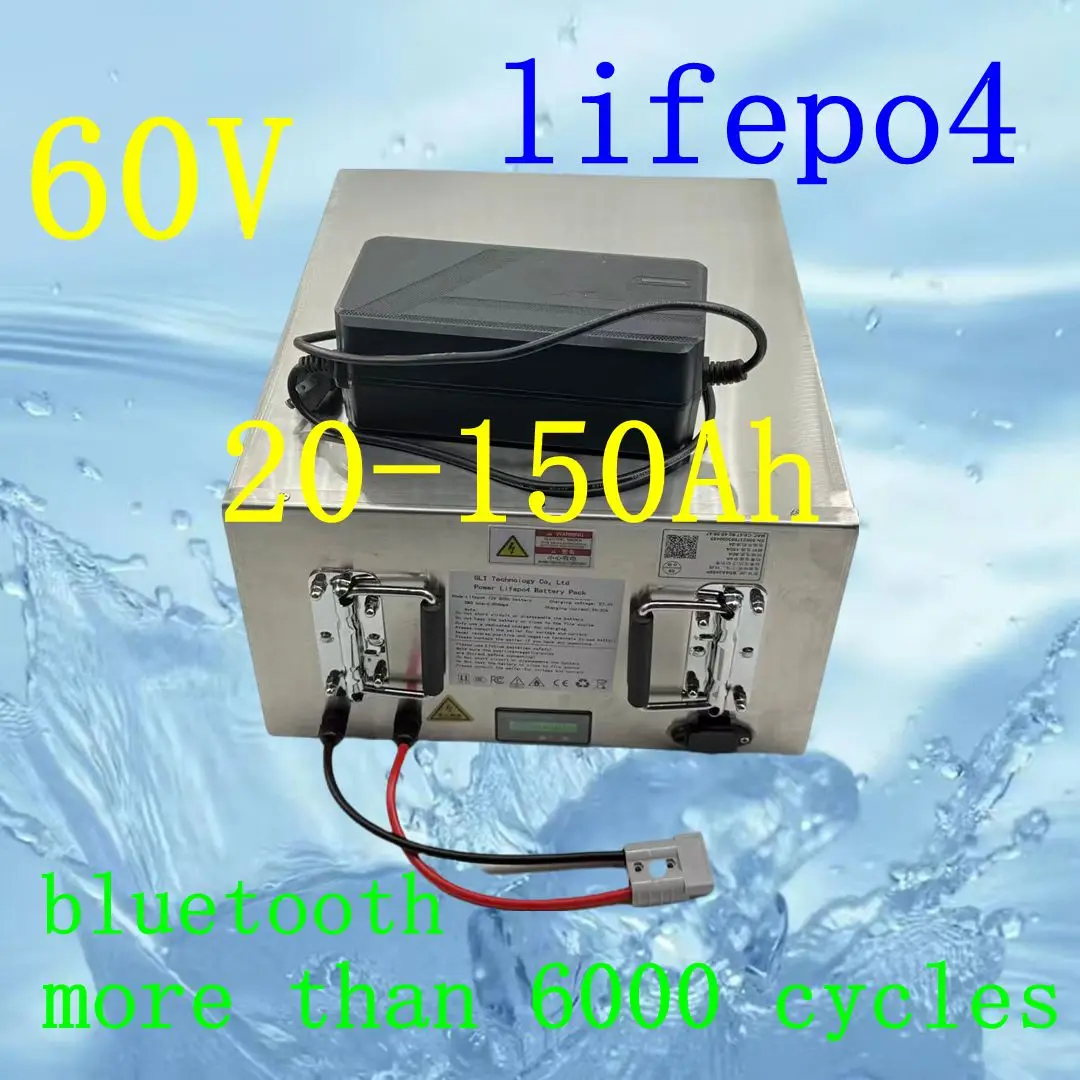 100Ah 60V 60Ah 80Ah 30Ah 60V 40Ah 150Ah 120Ah lifepo4 Lithium battery pack with Bluetooth APP BMS 30A 50A 100A Discharging