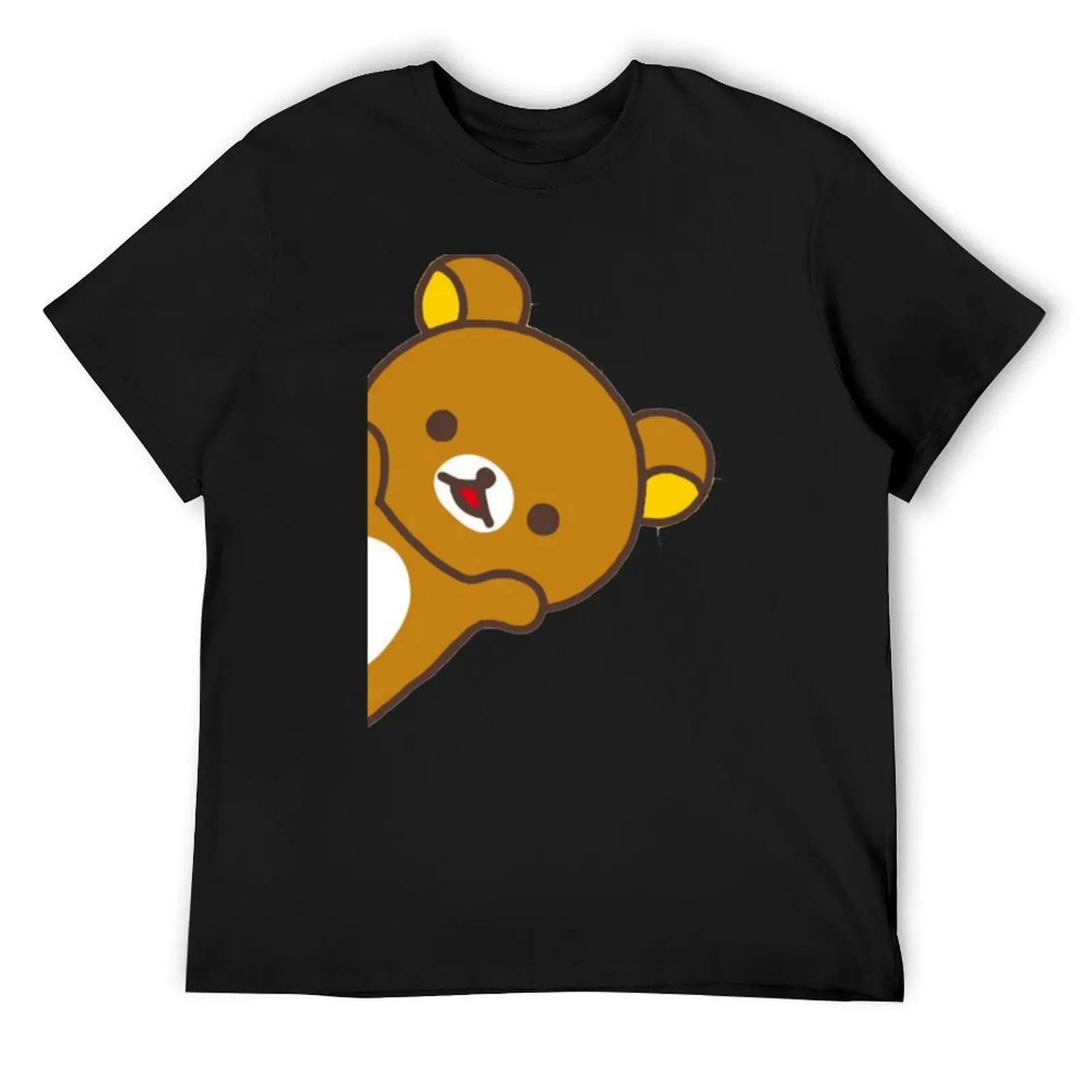 

Забавная футболка Rilakkuma, мешковатые рубашки, футболка с рисунком, винтажная компрессионная рубашка для мужчин