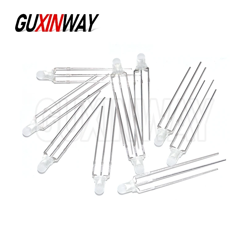 50pcs F3 3mm Diffused Two Color Common Anode/Cathode Round LED Red Blue Green Bi-Color Diode Light Emitting