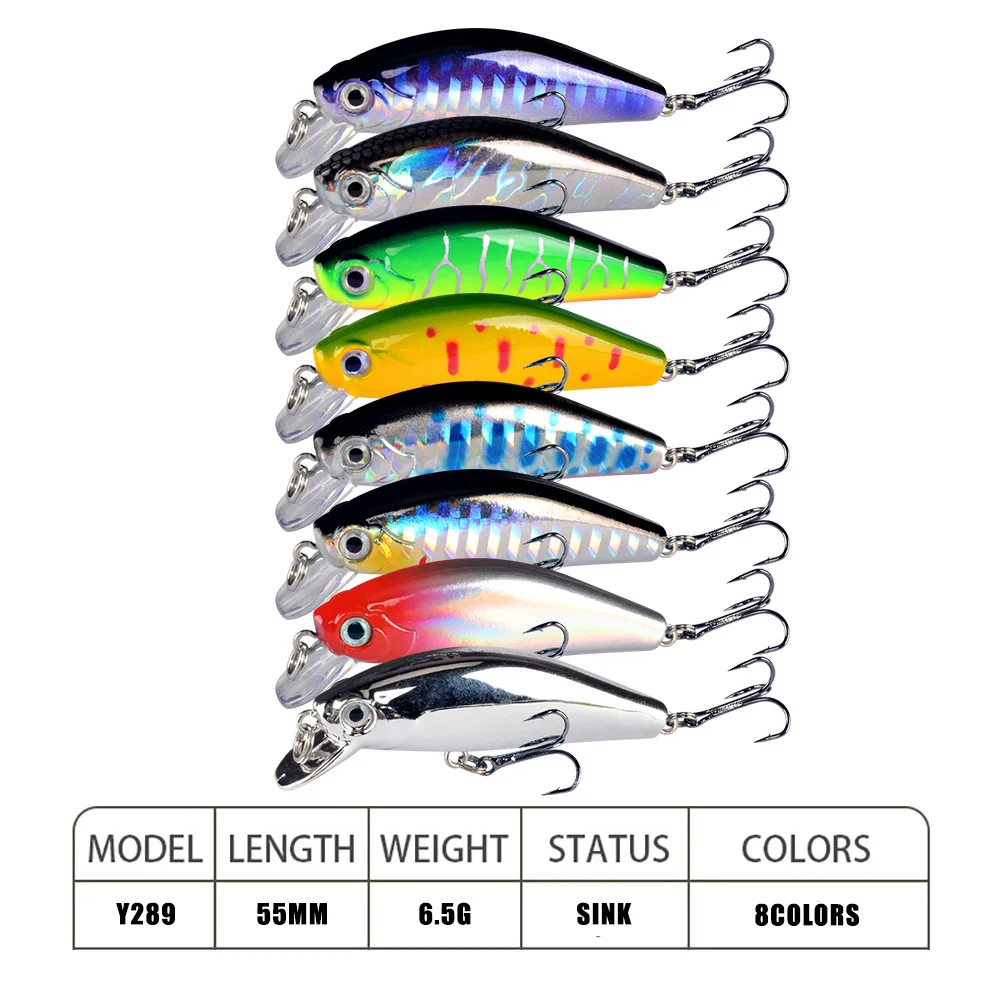 1PCS Laser Minnow Fishing Lure Sinking 6.5g 5.5cm Wobbler 3D Eyes Artificial Hard Bait Crankbait Sea Fishing Carp Bass Tackle