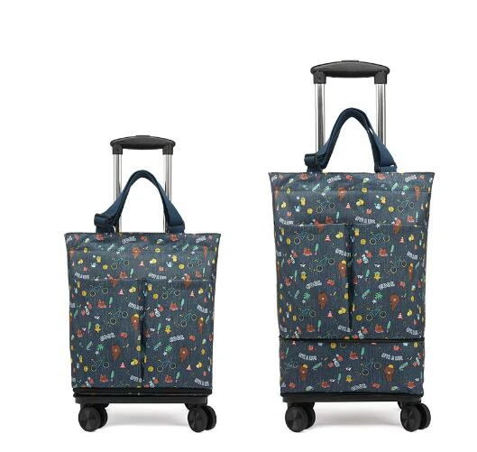 Mulheres Shopping bag com rodas Mulheres Travel Trolley Bagagem Bag Mulheres Carry on hand Bagagem Bag Bolsa de compras com carrinho