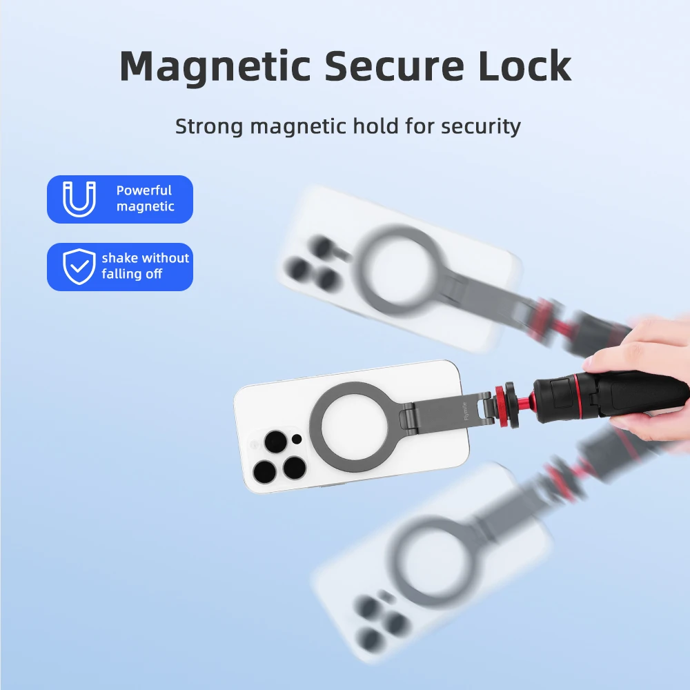 حامل هاتف مغناطيسي عالمي من Flymile، متوافق مع MagSafe لهاتف iPhone 17/16، حامل ثلاثي القوائم للحذاء البارد مع فتحة لولبية 1/4 بوصة