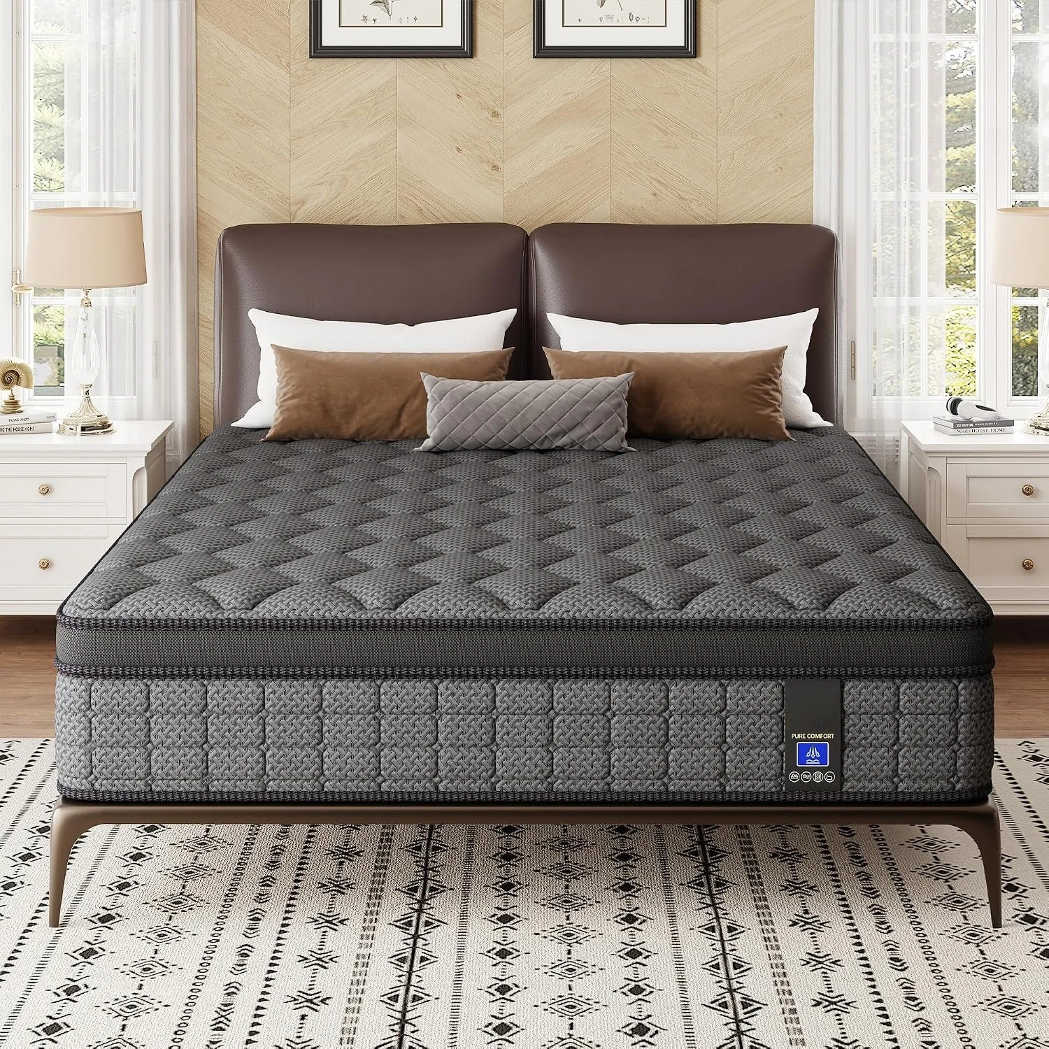 Queen Mattress 12 Inch Hybrid Mattress in a Box,Medium Firm Mattresses with Gel Memory Foam & Pocket Springs,, Customized