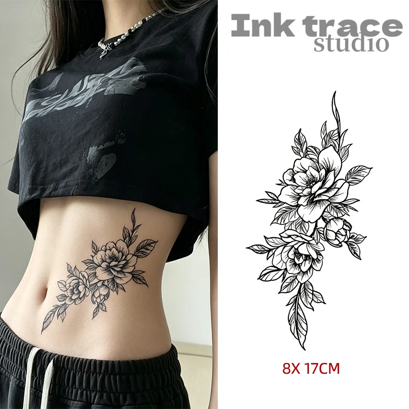 Floral-Themed Temporary Tattoo Stickers Water-Resistant And Rub-Resistant Last 1-2 Weeks Easy to Apply And Remove Body Art Decal
