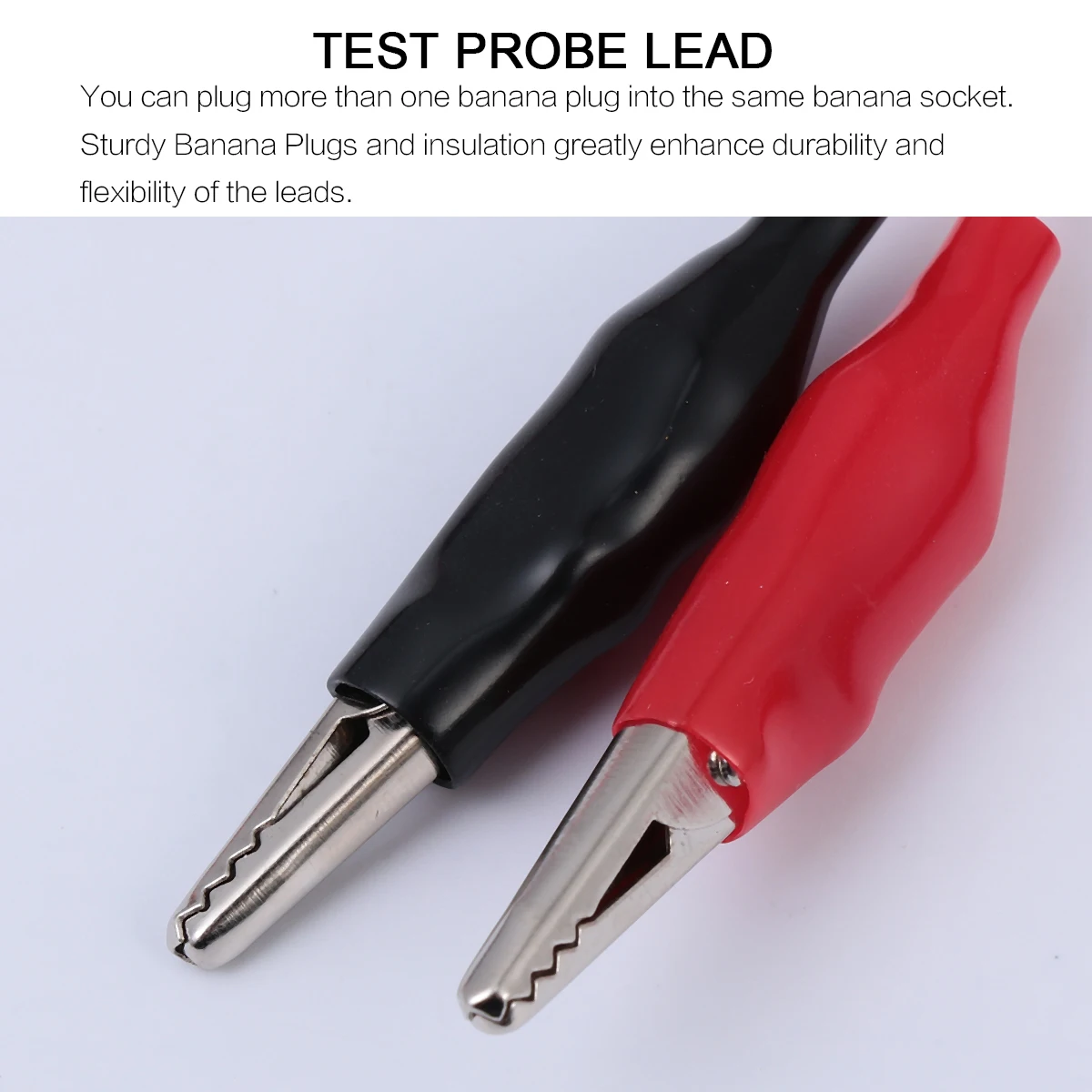 

5 Pcs Plug Clamp Cable Test Line Alligator Clip Wire Multimeter Probe Lea Lead Connector