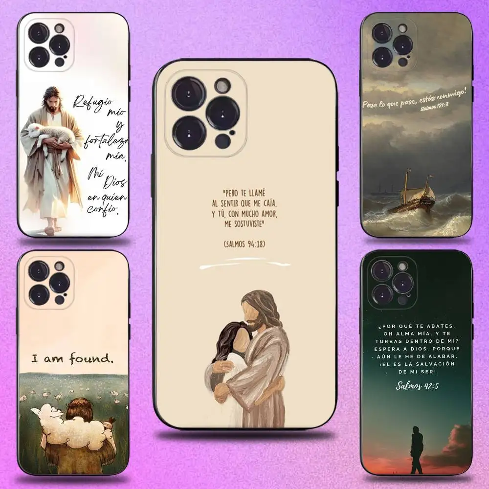 

Spanish Bible Jesus V-Verse Phone Case Silicone Black Soft For iPhone 17,16,15,14,13,12,11,Pro,Max,Plus,E,SE4,Air,Mini