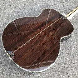 Custom 43 Inches Rosewood Body Acoustic Guitar Real Abalone Flowers Inlays Ebony Fingerboard Guitarra