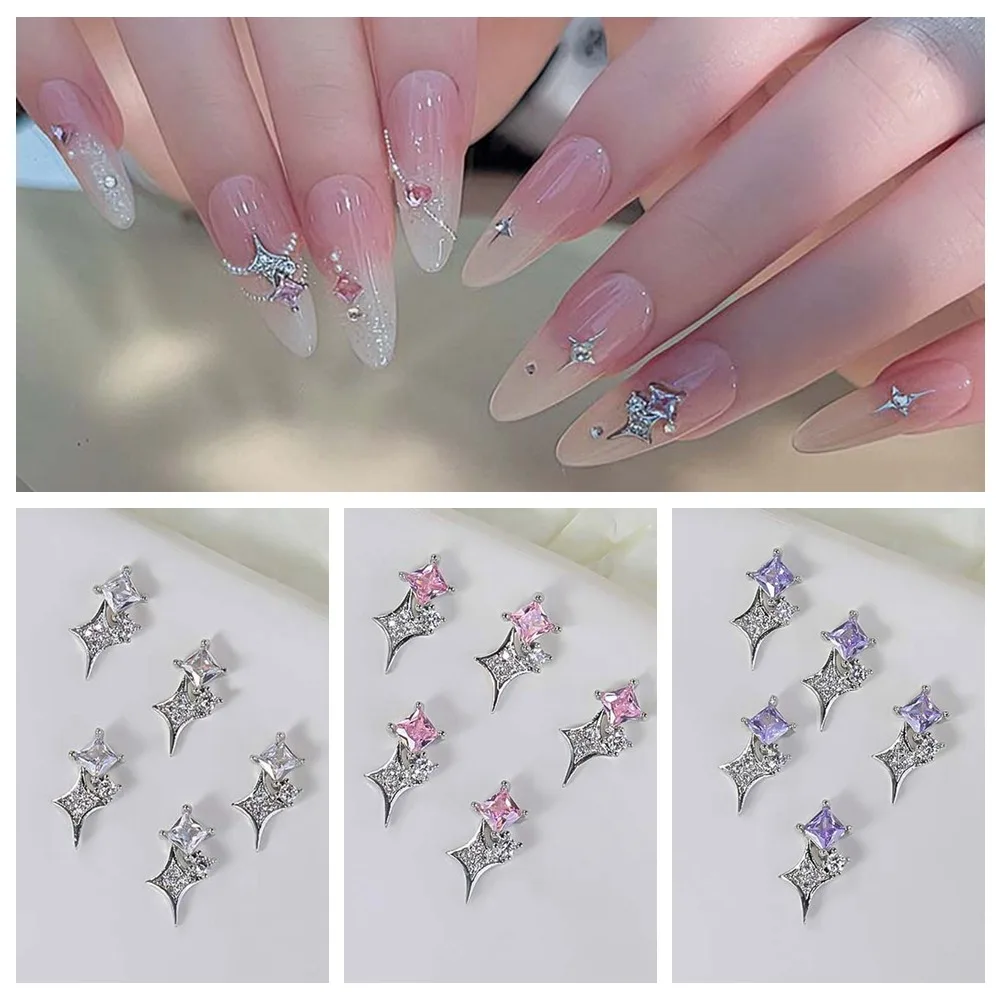 Materiale per Manicure decorazioni per unghie a stella accessori per unghie zircone Nail Art Charms Star Nail strass forniture per unghie viola