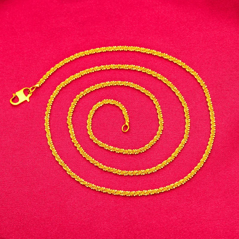 

Women's 24K Gold AU999 Pure Gold Caterpillar Cauliflower Necklace S-Clasp - Solid gold, 3D design, practical&beautiful S-clasp