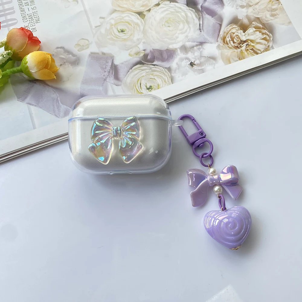 Capa De Silicone Transparente Para Sony, Fone De Ouvido Bonito, Flor E Amor Do Laser, Capa Para Sony Linkbuds S WF LS900N, Luxo