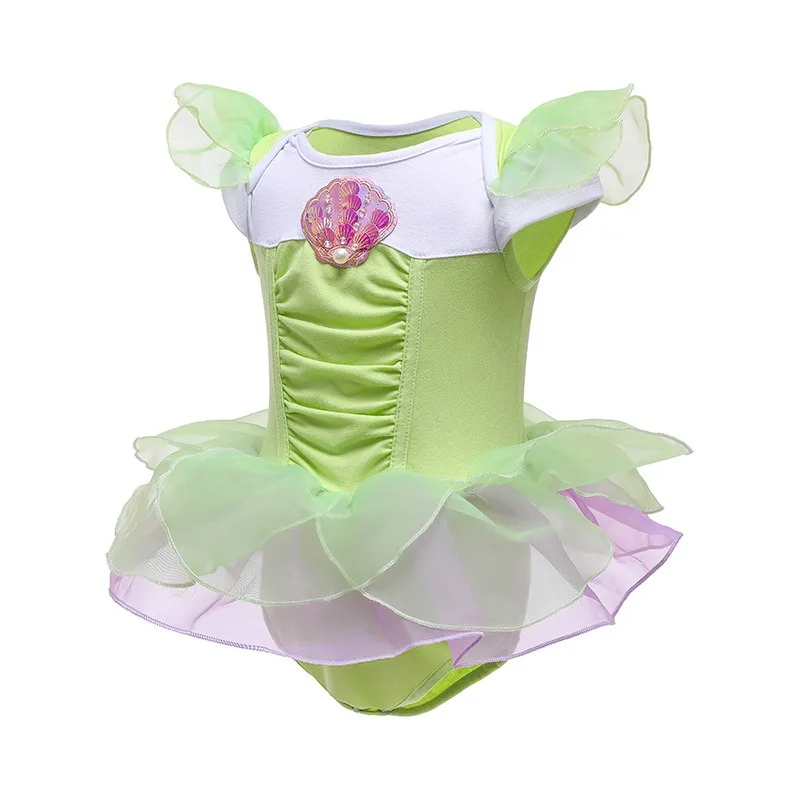 New Summer Baby Girls Bodysuit Flare Sleeves Round Collar Jumpsuit Princess Cartoon Flower Birthday Role Play Jumpsuit A951