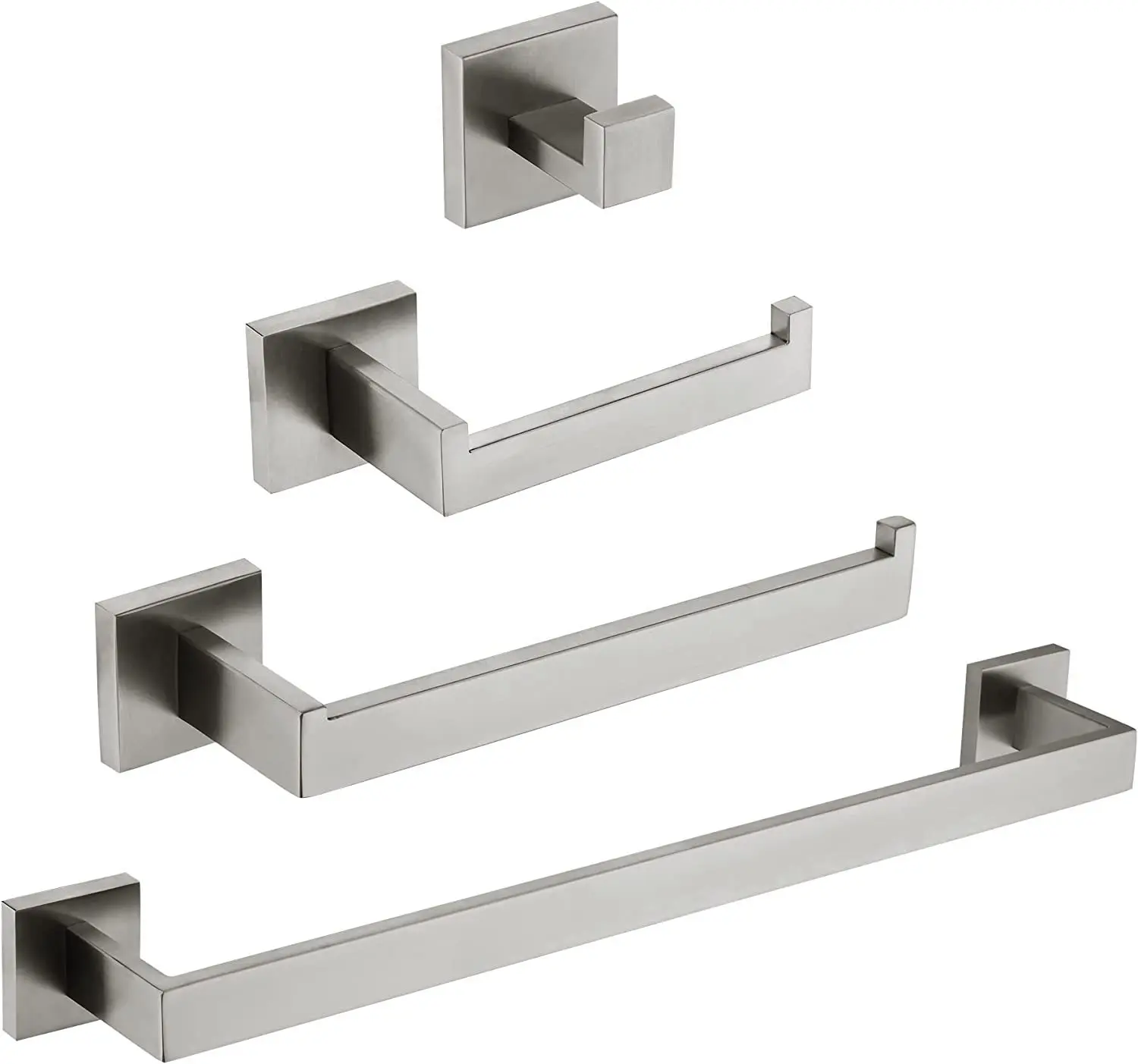 

4Pcs 60cm Chrome Black Bathroom Hardware Accessories Towel Holder Bar Rack Hooks Wall Mount Toilet Paper Roll Holder Coat Hanger
