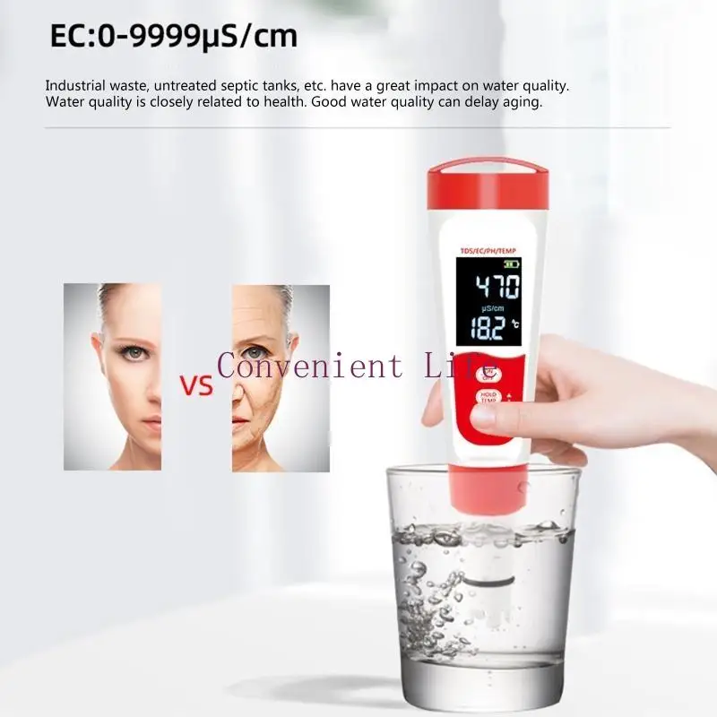 L1EE Máy Đo Độ Kỹ Thuật Số Máy Đo Độ Đa Năng 4 Trong 1 EC Đồng Hồ Đo Nhiệt Độ Kỹ Thuật Số Máy Kiểm Tra Chất Lượng