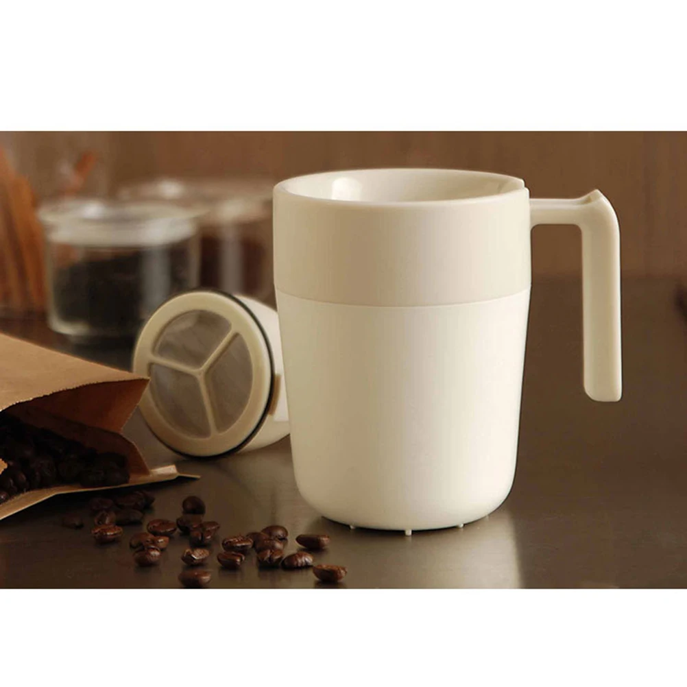 

1 pc Filter Portable Pp Material Brewing Coffee Cup For Travel Outdoor Office Coffee Cup With Strainer Juicer Kitchen Tool