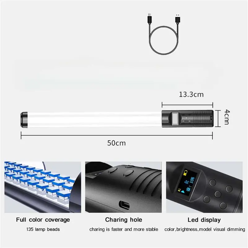 RGB Handheld LED Video Light Wand Stick Photography Light