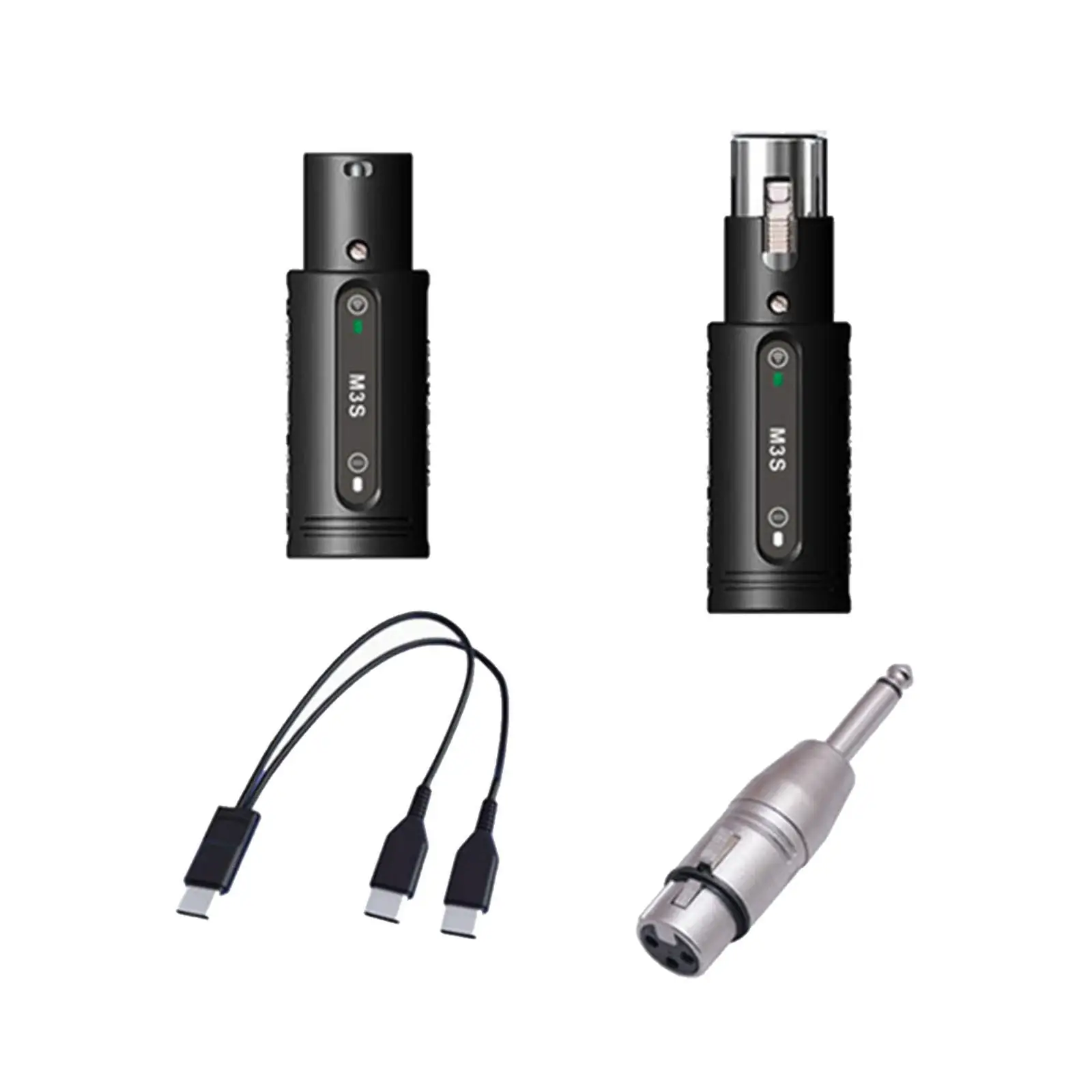 

Mic Transmitter Receiver Multiuse Dynamic Microphones Plug and Play for PA System Audio Mixer Audio Interface Camera Condenser