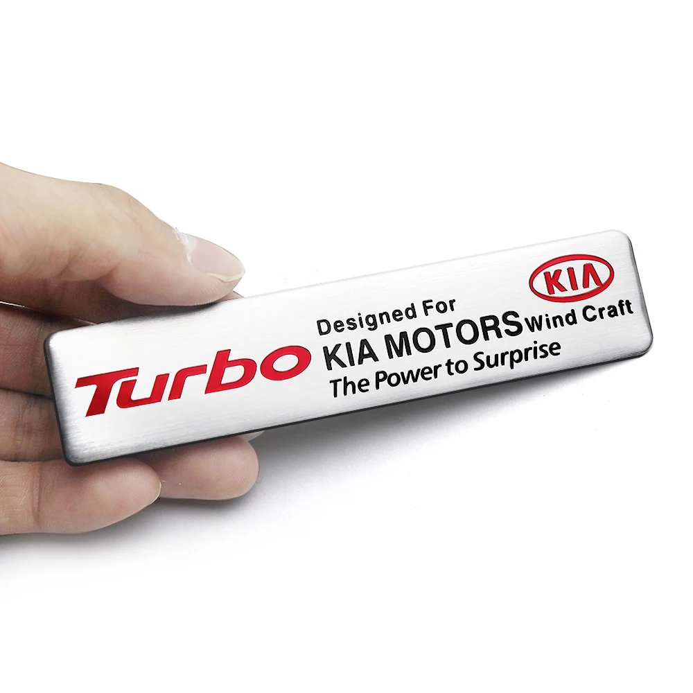 ثلاثية الأبعاد معدن الألومنيوم شعار سيارة درابزين الجذع الخارجي لاصقة تزيين لكيا ريو 3 الروح بيكانتو EV6 سيراتو نيرو فورتي Ceed #3