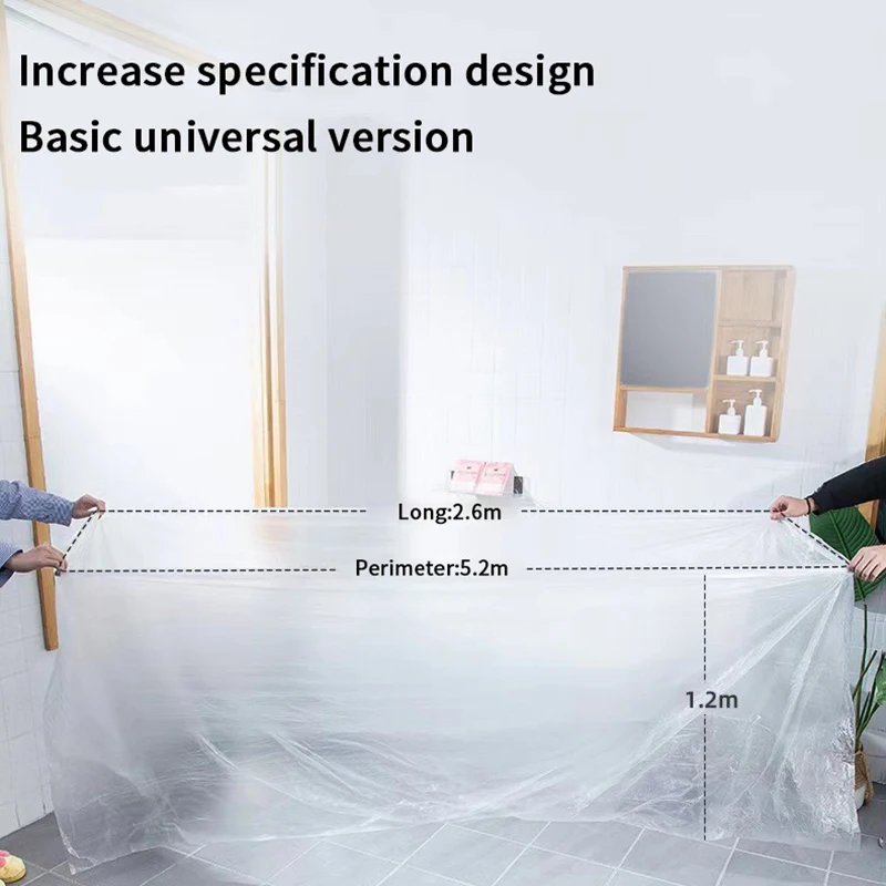 10 Uds cubierta de bañera desechable revestimiento de bañera portátil salón de gran tamaño hogar viaje Hotel limpieza película protectora antisuciedad