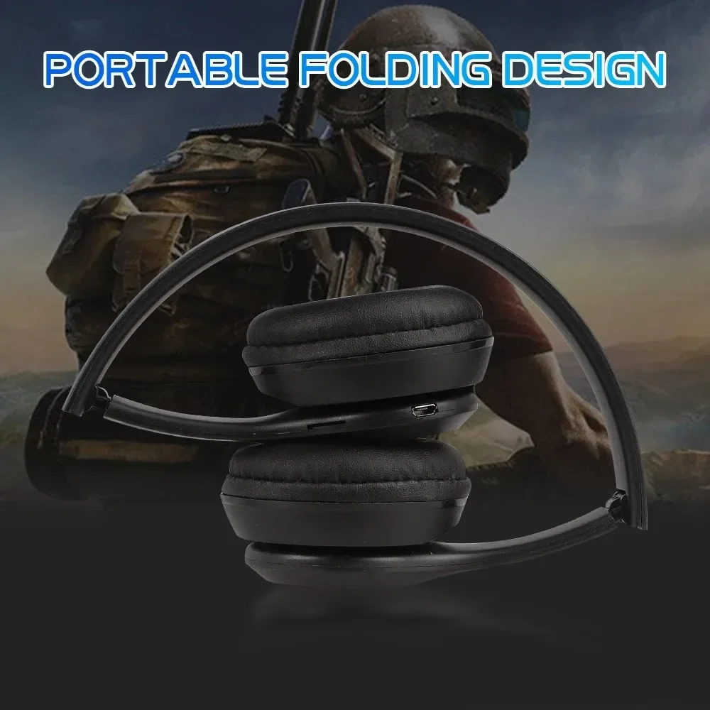 Bluetooth 5.0 fones de ouvido sem fio 3.5mm com fio suporte cartão tf dobrável redução ruído fone para iphone