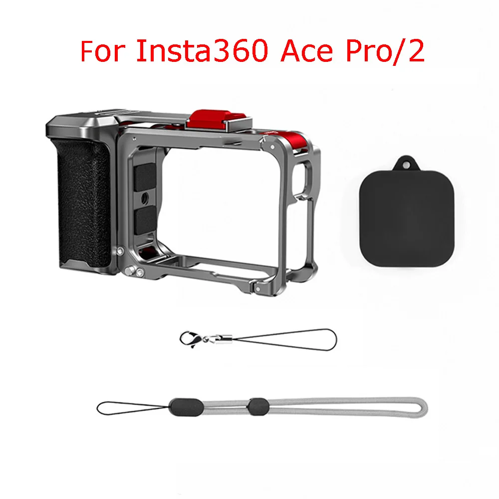 

For Insta360 Ace Pro/2 Aluminum Alloy Camera Cage Set Sports Camera Photography Rabbit Cage Accessories