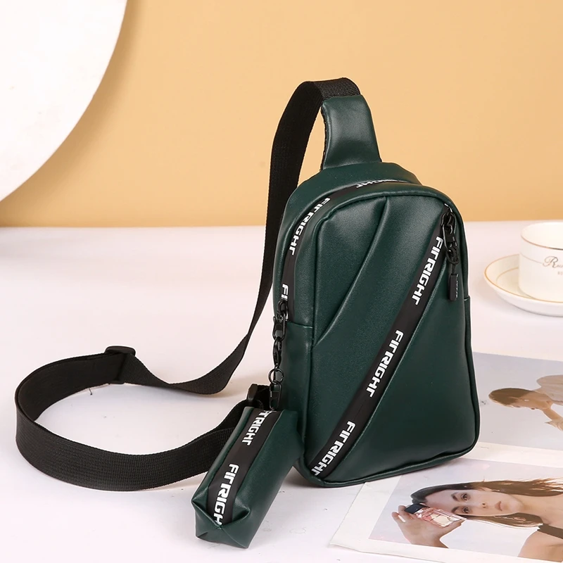 Women Chest Bags Fashion Messenger Bag Leather Waist Bags Multifunctional Bags for Woman Crossbody Bag with pendant purse