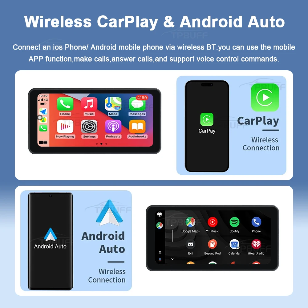 Schermo di navigazione Moto Moto da 6.3 pollici GPS Wireless CarPlay Android Auto Smart Player IP67 Monitor DVR impermeabile IPX7