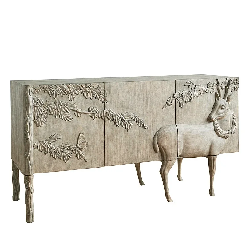 

Side cabinet medieval French light luxury cabinet