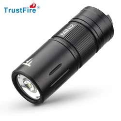 Trustfire-Mini LED Lanterna Chaveiro, USB recarregável Luz, Modo 2 Switchs, IPX8 Poderosa Lâmpada de Bolso, Tocha, 220 Lumen, EDC