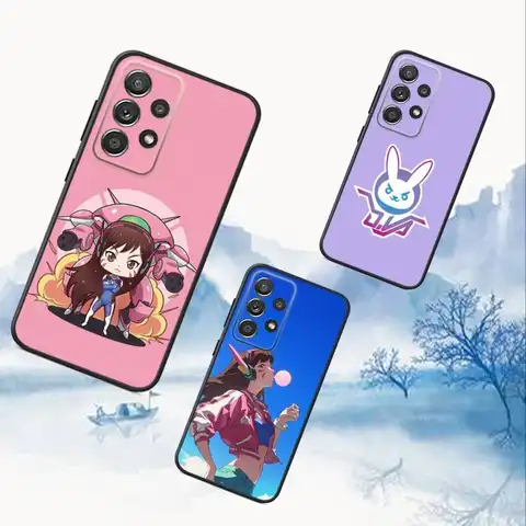 Game Overwatch Dva Phone Case For Samsung S25,S24,S21,S22,S23,S30,Ultra,S20,Plus,Fe,Lite,Note,10,9,5G Black Cover