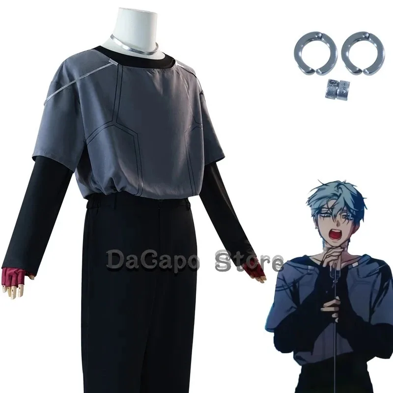 

ALIEN STAGE Till Cosplay R6 Outfit Costume Wig Same Style Prop Round 6 Cure Grey Suit Performance Halloween Stage Party Clothes