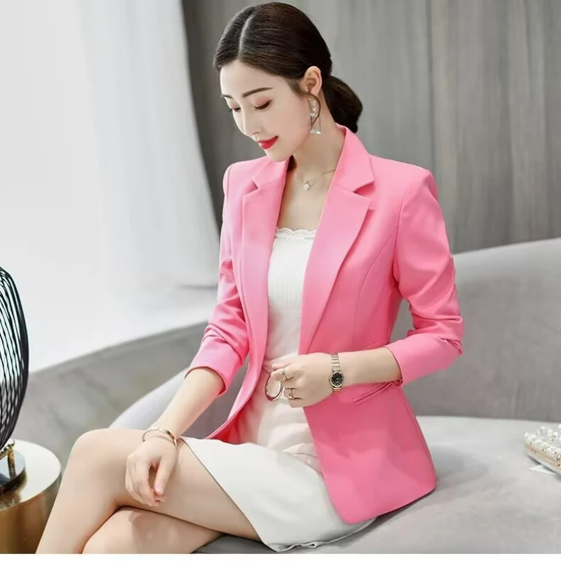 

Blazers for Women Notched Blazers for Women New Single Button Slim Chic Suits Office Ladies Long Sleeve Elegant Casual Blazer