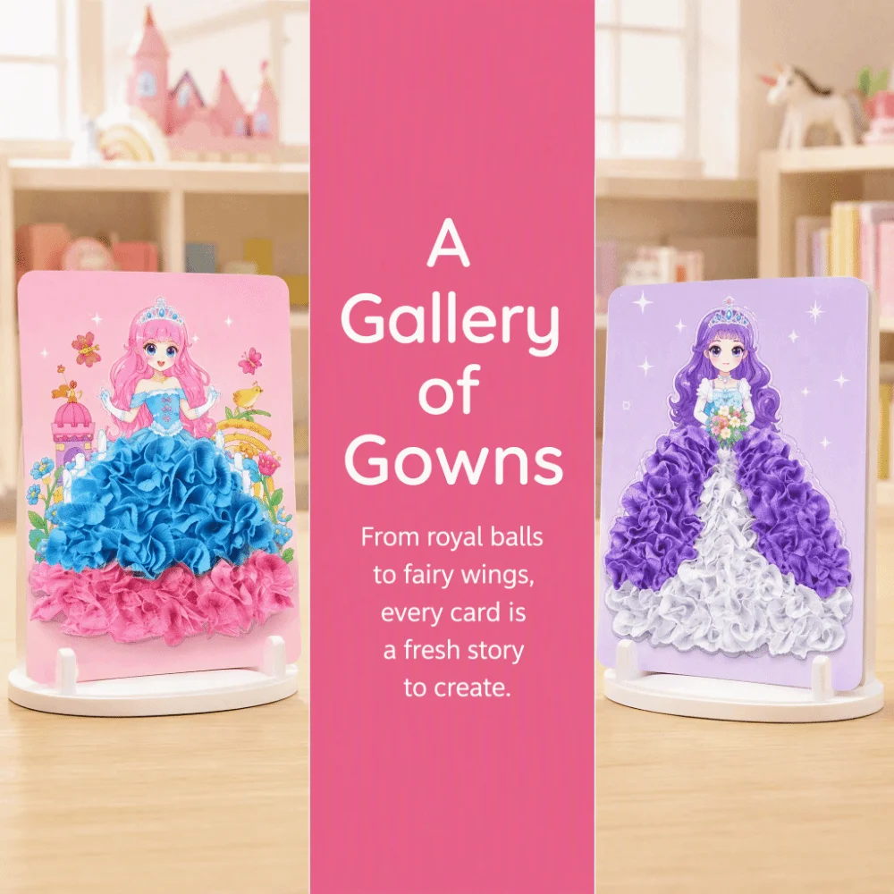 DIY Craft Puncture Painting Kit Creative Puzzle Sticker Set Princess Theme Poke Art Poke Board Card Board Puzzle Painting Card
