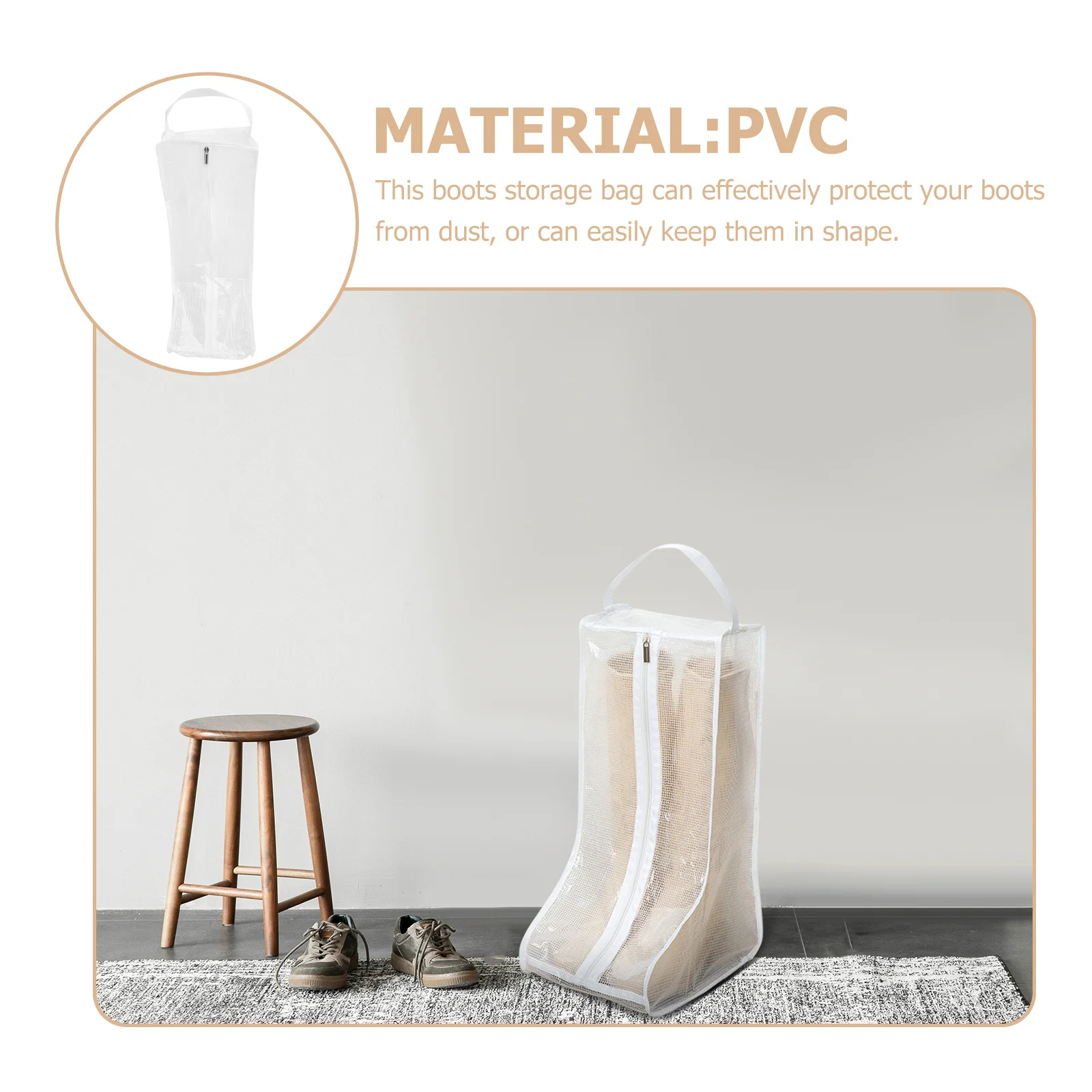 

Boots Storage Bag Wear-Resistant Lightweight Foldable Zipper Organizer for Travel Boot Storage Pouch Zipper Shoe Bag