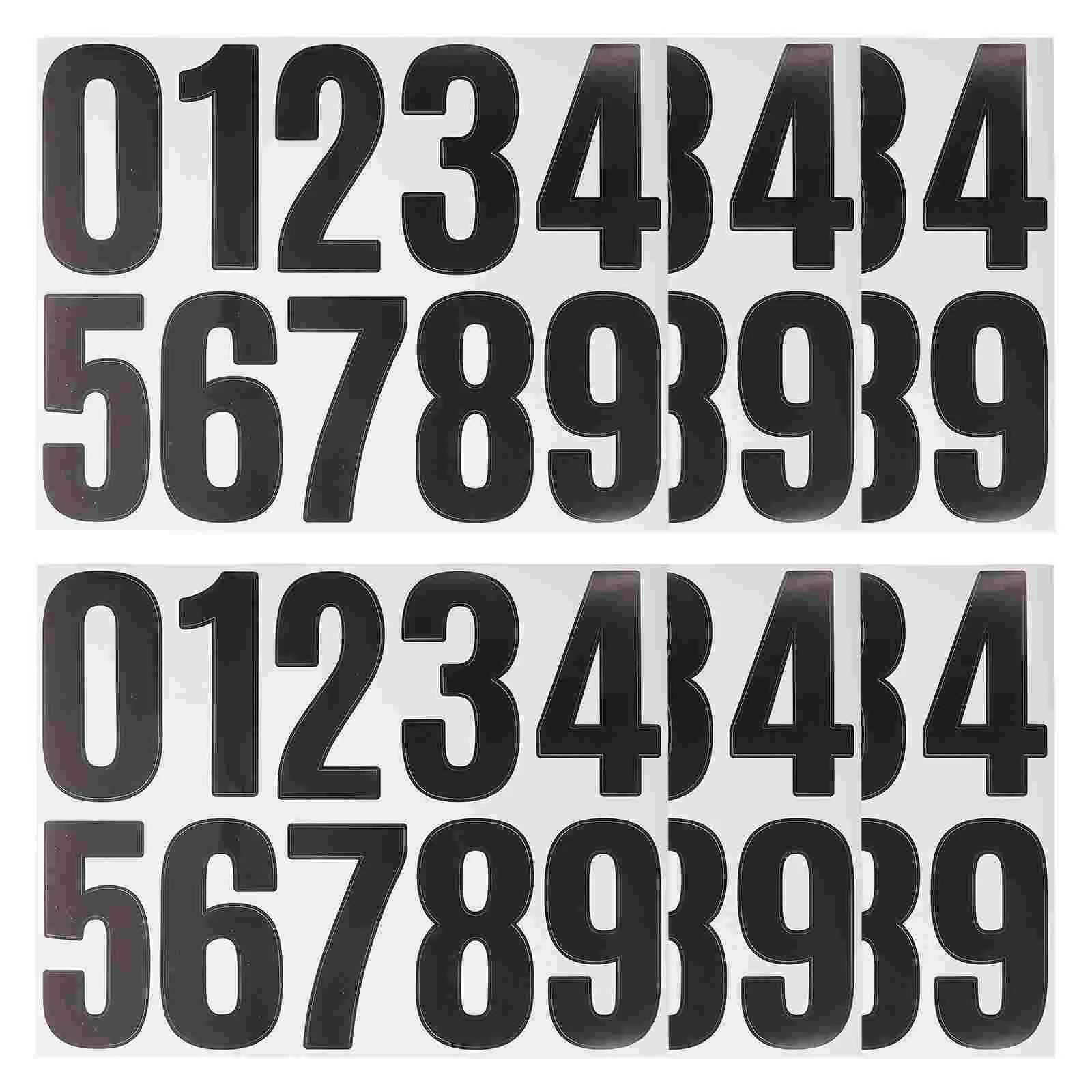 

6 Sheets Digital Stickers Numbers Adhesive for Bins Alphabet House outside on Black Trash Can Address Mailbox DIY Racing Decals