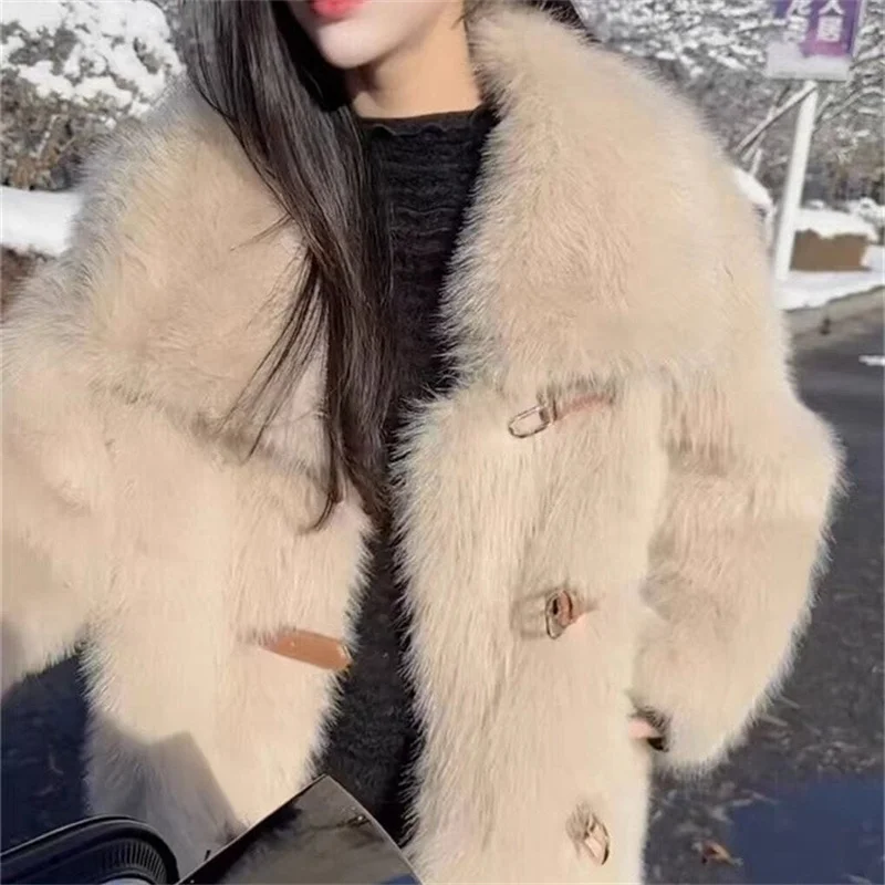 2026 Autumn Winter New Environmentally Friendly Fur Coat For women Fashionable Temperament Loose collar Faux Friendly Fur Coats