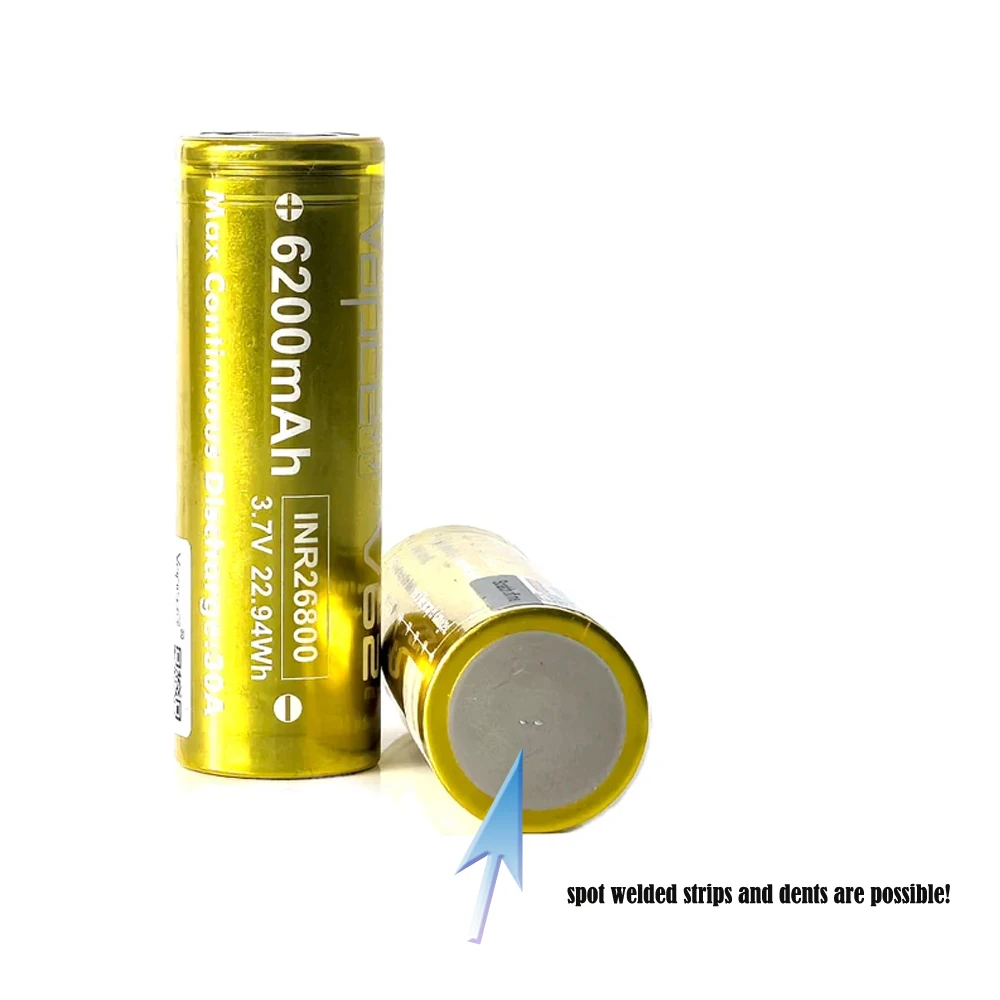 HIgh Drain Rechargable Battery Vapcell V62 6200mah Battery INR26800 26800 li-ion Power batteries Batteries 3.7v For flashlight